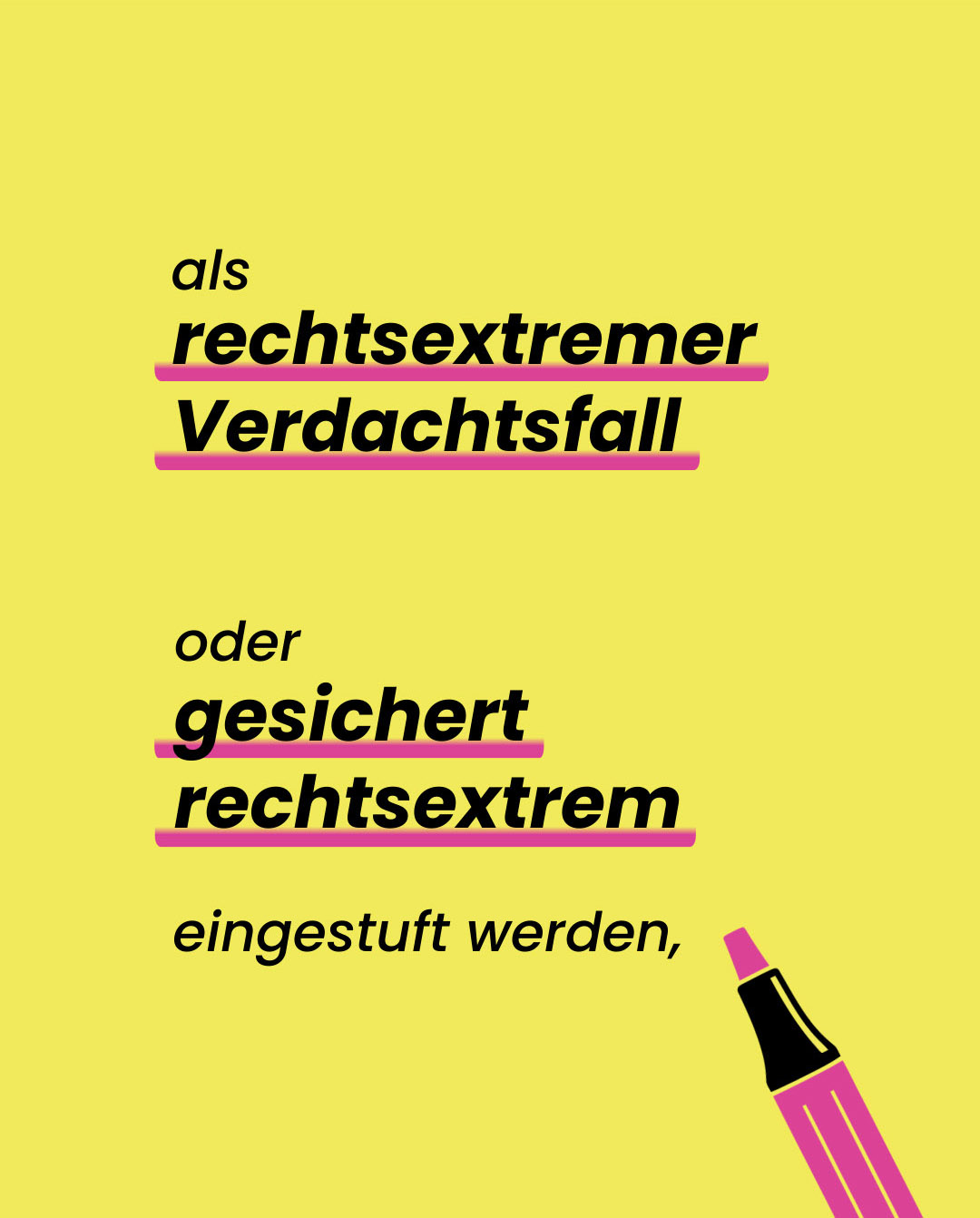 Final frame: both classifications, bold and underlined in magenta, marker pen beside the lines